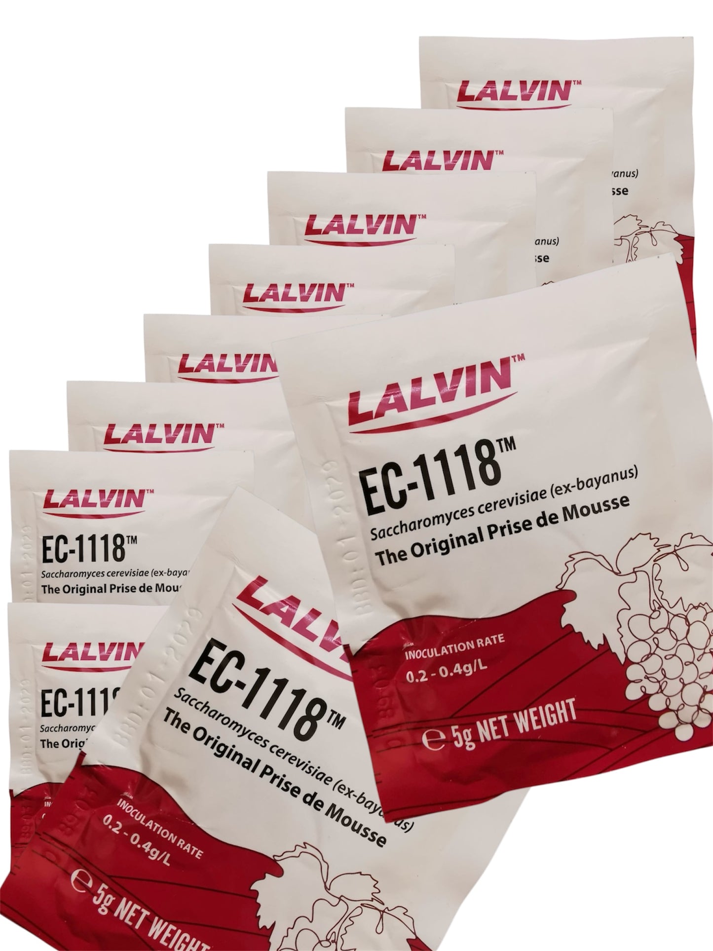 Lalvin EC-1118 Champagne Yeast 5g Sachet 18% Homebrew Wine Making 4.5L-23L