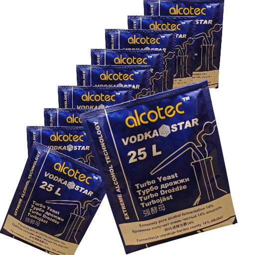 Alcotec Vodka Star Turbo Yeast Packets for Extreme Purity Homebrew Vodka Wash