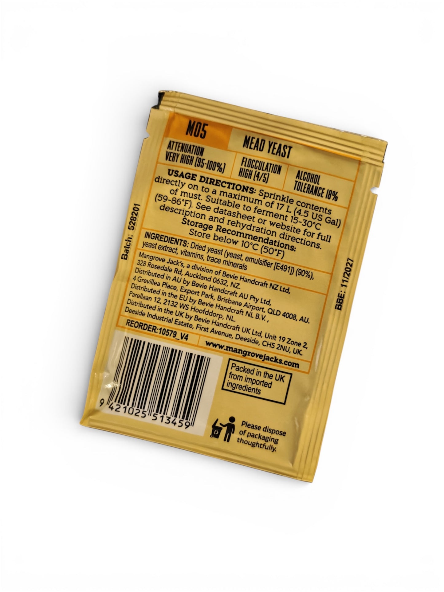 Mangrove Jack’s Craft Series Mead Yeast M05 (10g)