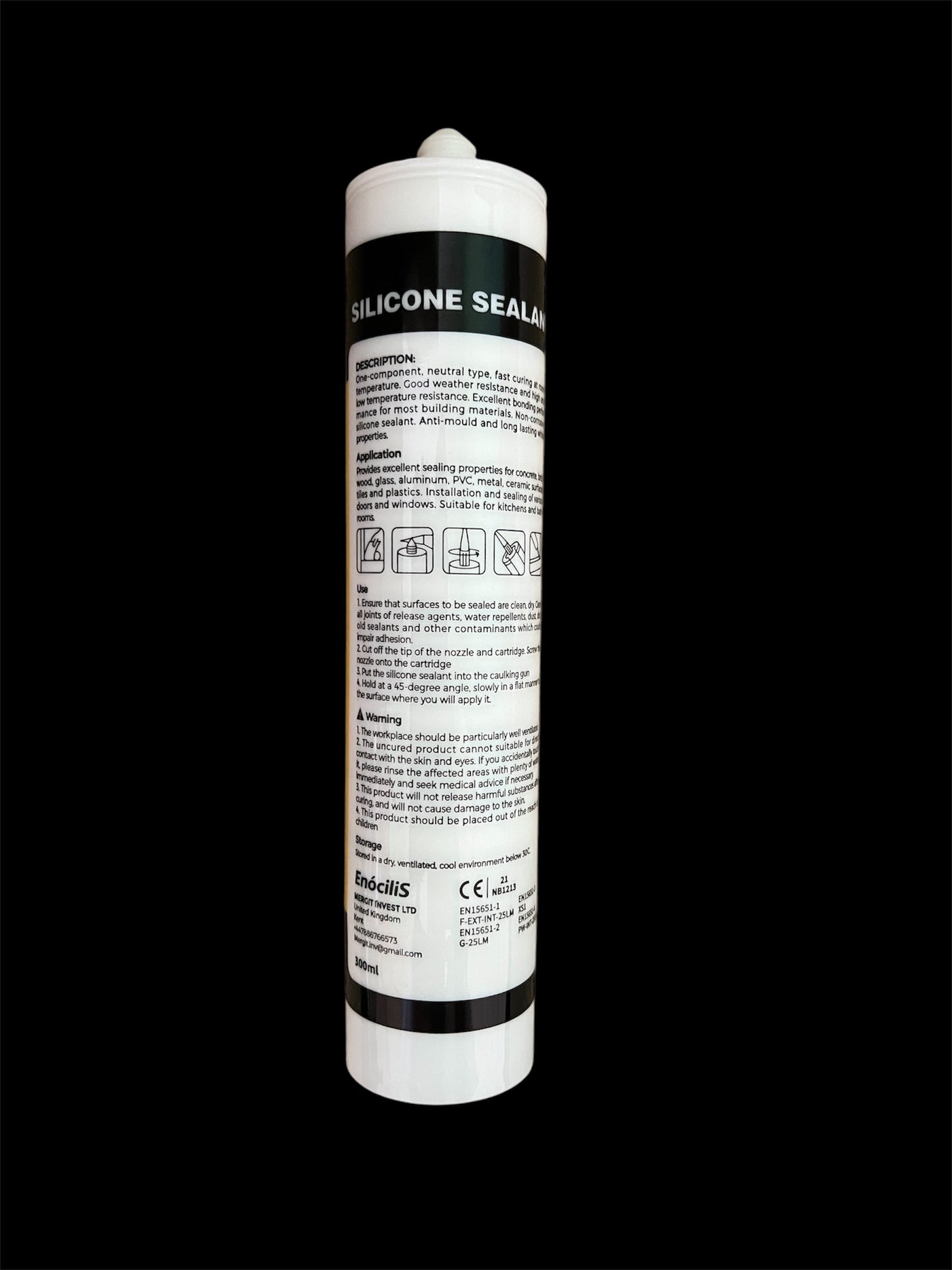 EnòciliS - Silicone Sealant - Anti Mould - Multi Purpose- Indoor and Outdoor use - Long lasting