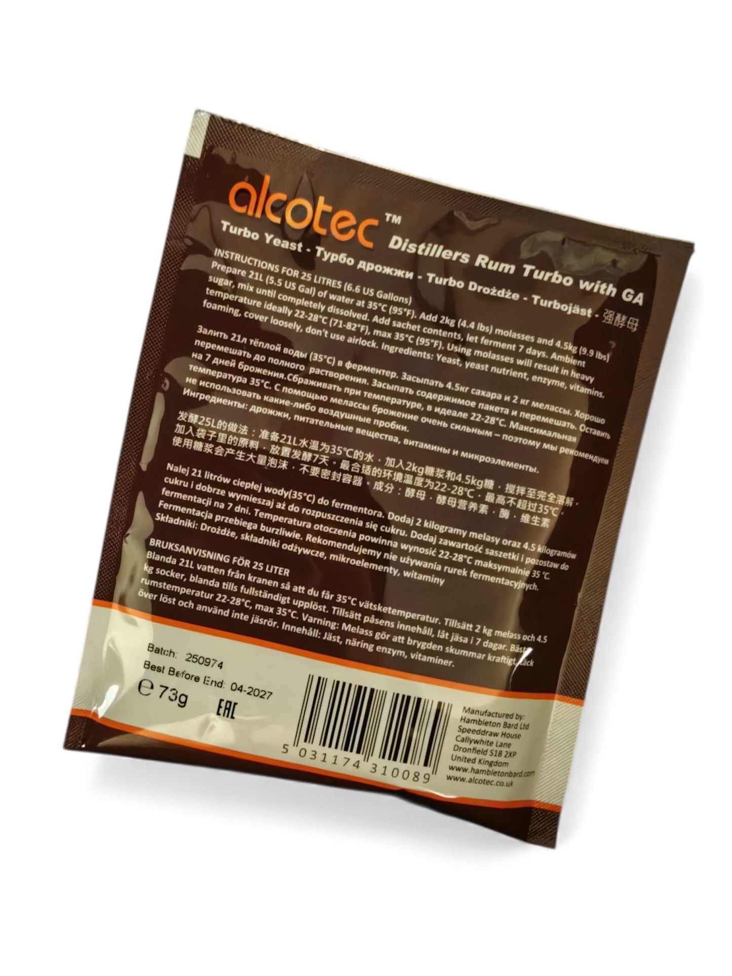 Alcotec Rum Turbo Yeast