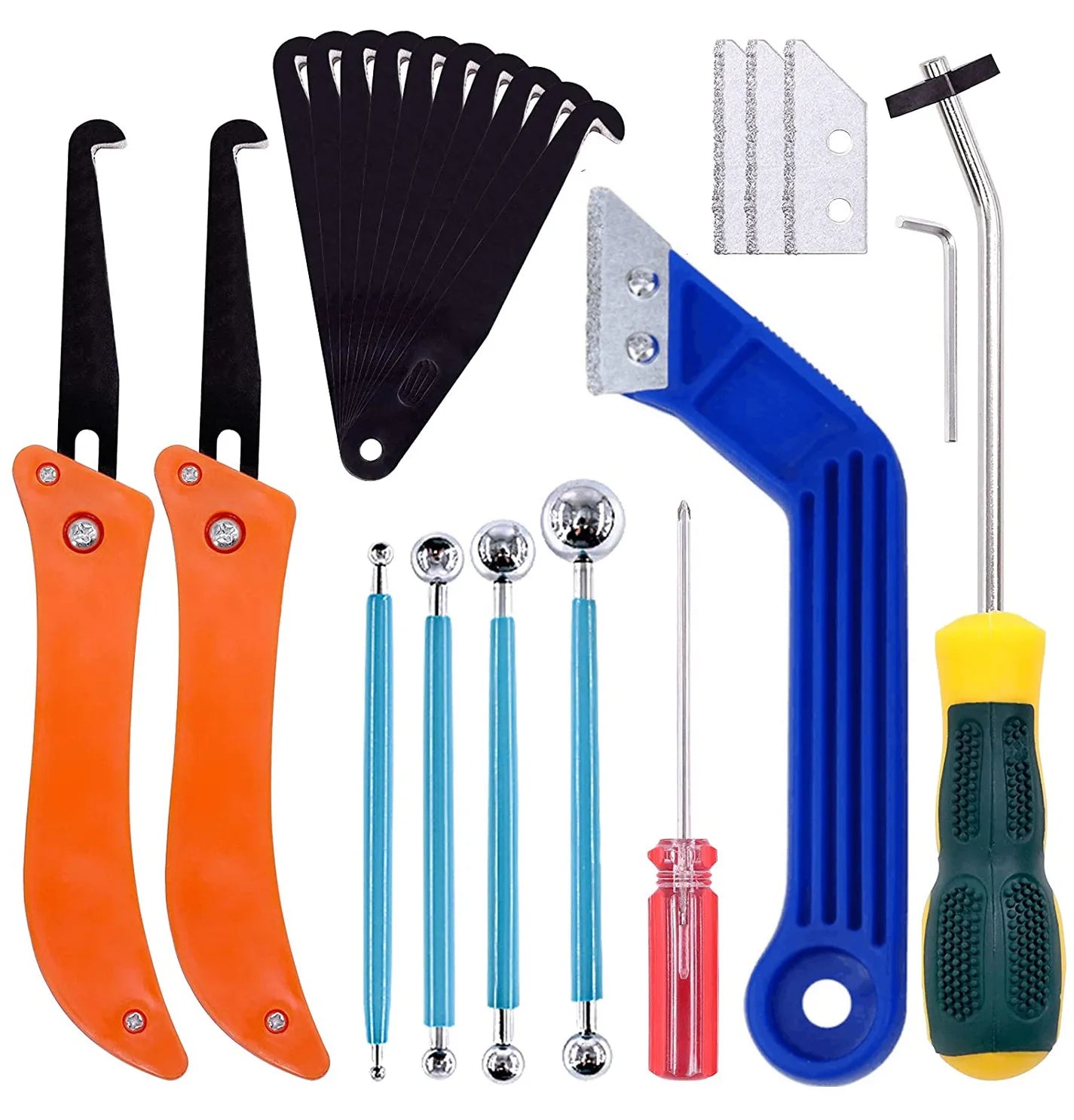 Grout Removal Tools 22 Pcs Set Saw Blade Grout Hand Saw Tile Joint Cleaning Brush Caulking Edge for Floor Kitchen Hand Tool Set