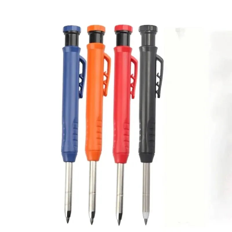 2.8mm Solid Carpenter Mechanical Pencil With Sharpener For Woodworking Construction Long Head Carpenter Pencil Stationery Supply