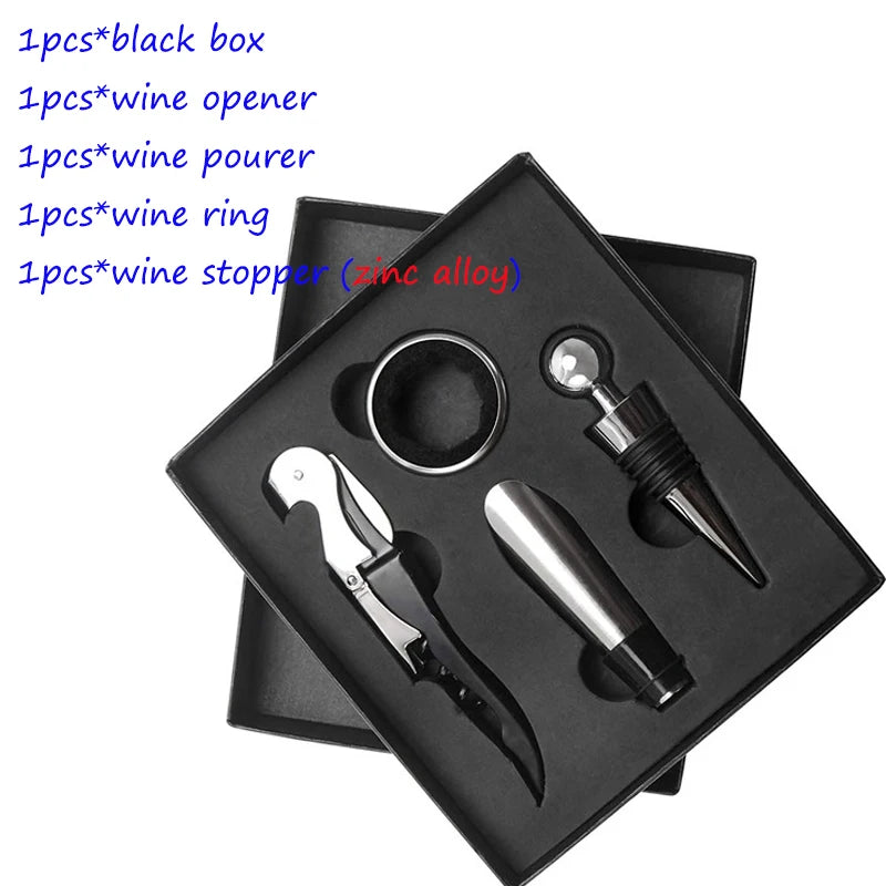 Wine Opener Set, Wine Bottle Opener Rabbit Corkscrew Set with Wood Case, 9pcs Including Rabbit Wine Opener, Wine Stopper
