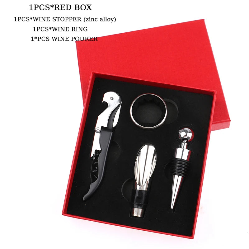Wine Opener Set, Wine Bottle Opener Rabbit Corkscrew Set with Wood Case, 9pcs Including Rabbit Wine Opener, Wine Stopper