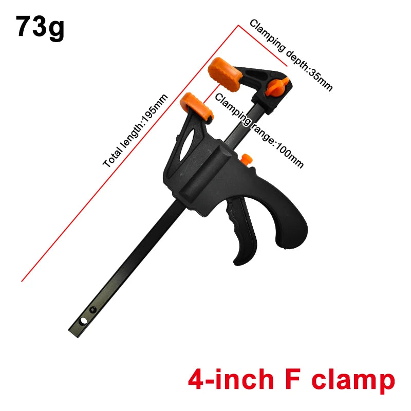 2pc 4 Inch Woodworking F-clip Nylon Quick Woodworking Clip Wooden Board Clip Metal Fixing Clip Tool Clip