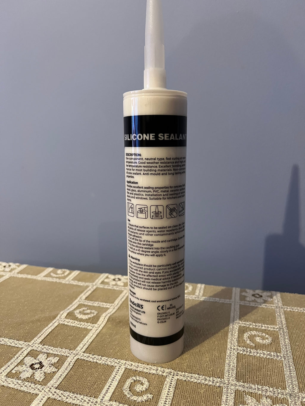 EnòciliS - Mastic silicone - Anti-moisissure - Multi-usages - Usage intérieur et extérieur - Longue durée