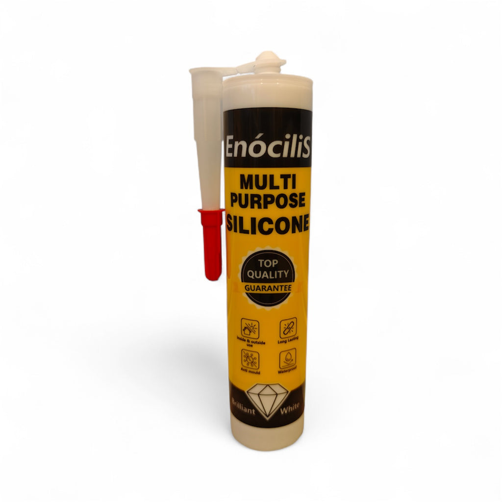 Box of 24 Tubes of EnociliS Silicone Sealant - Anti Mould - Kitchen and Bathroom- Long Lasting