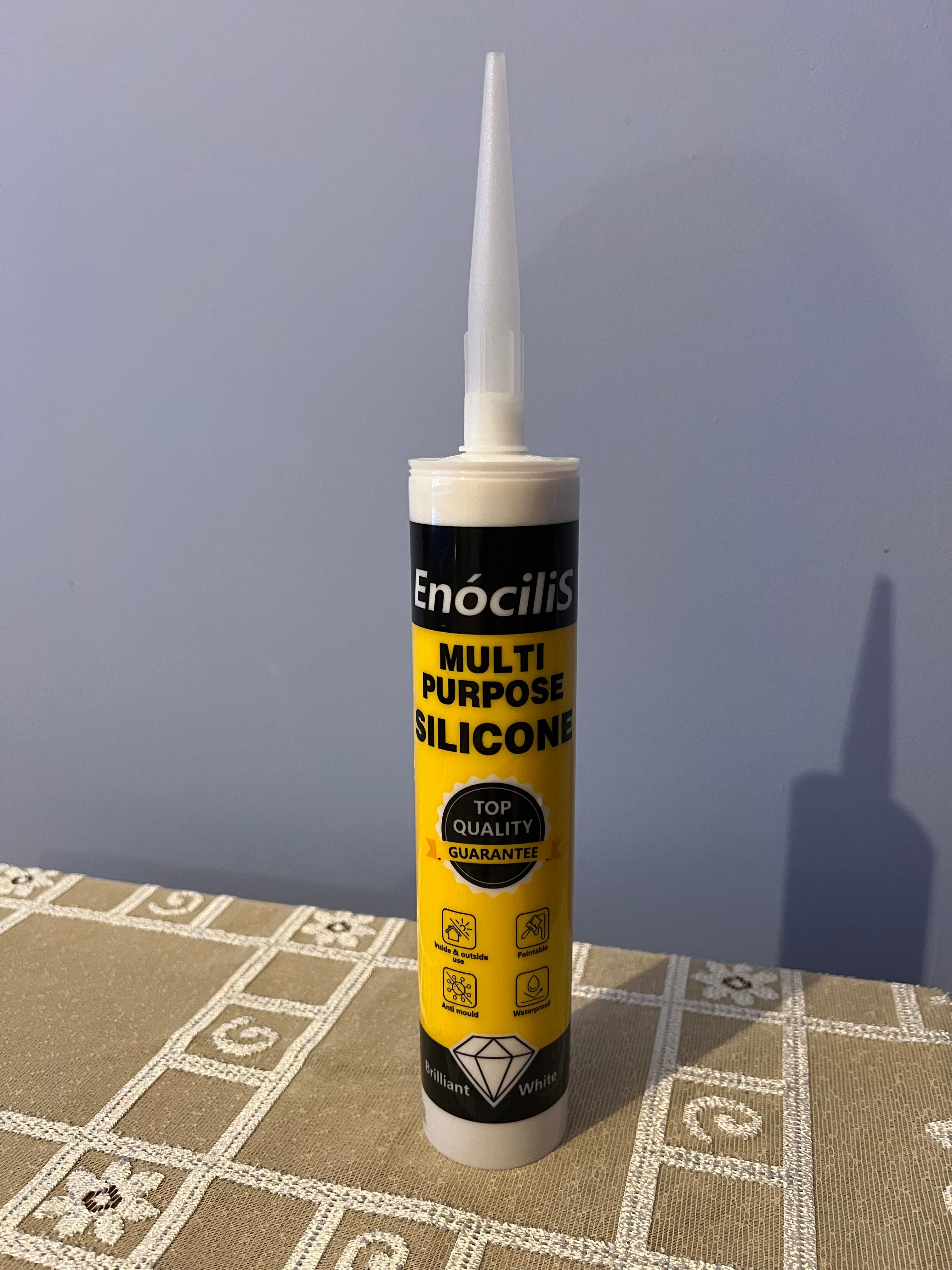 EnòciliS - Mastic silicone - Anti-moisissure - Multi-usages - Usage intérieur et extérieur - Longue durée