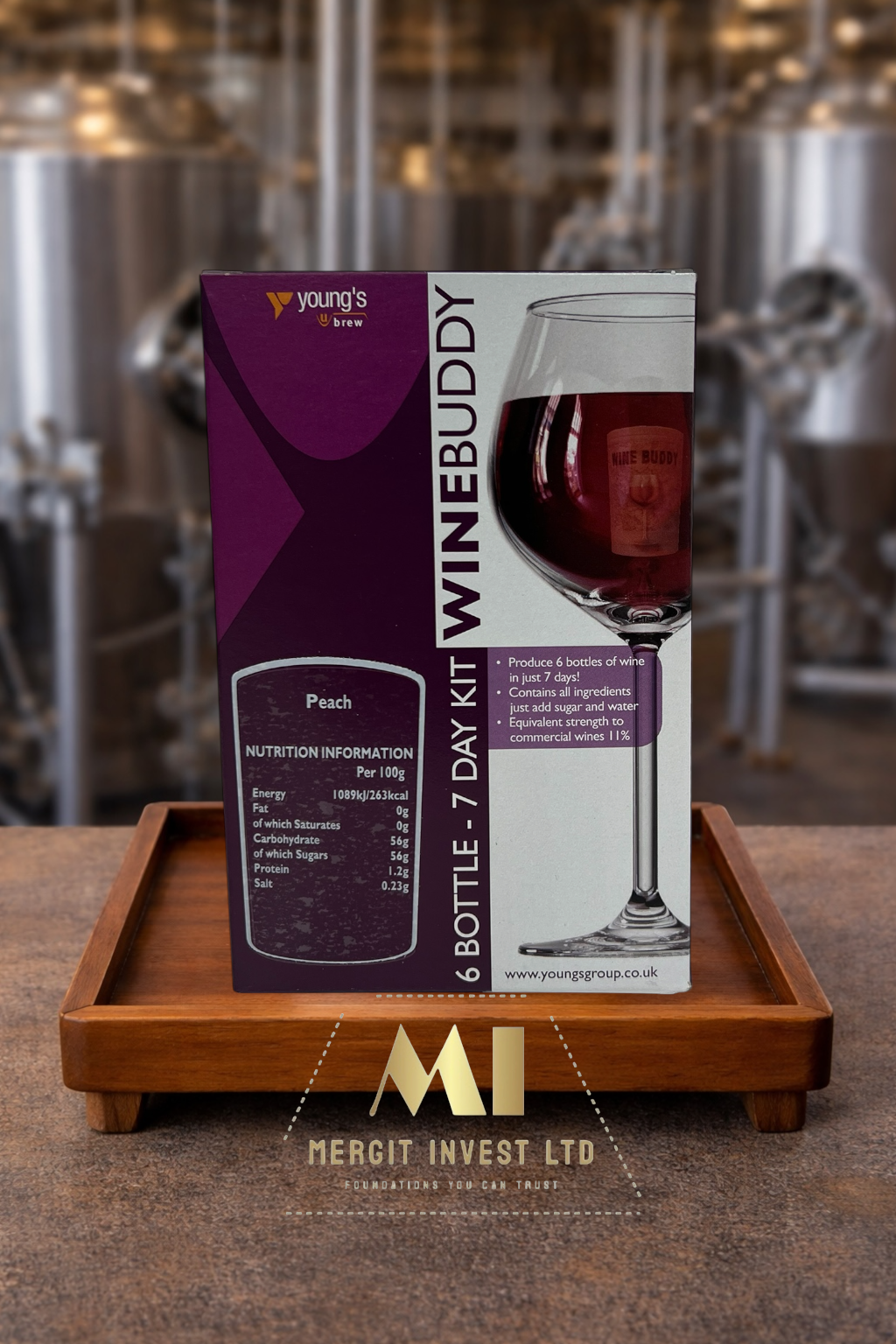 🍑 Young’s WineBuddy Peach Wine Kit – Makes 6 Bottles 🍷 Easy Home Brew Starter