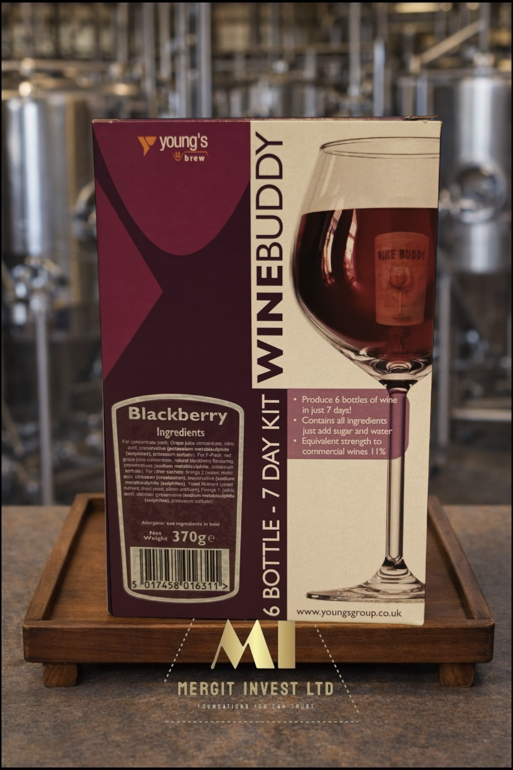 🍇 Young’s WineBuddy Blackberry Wine Kit – Makes 6 Bottles 🍷 Fruity Home Brew Wine