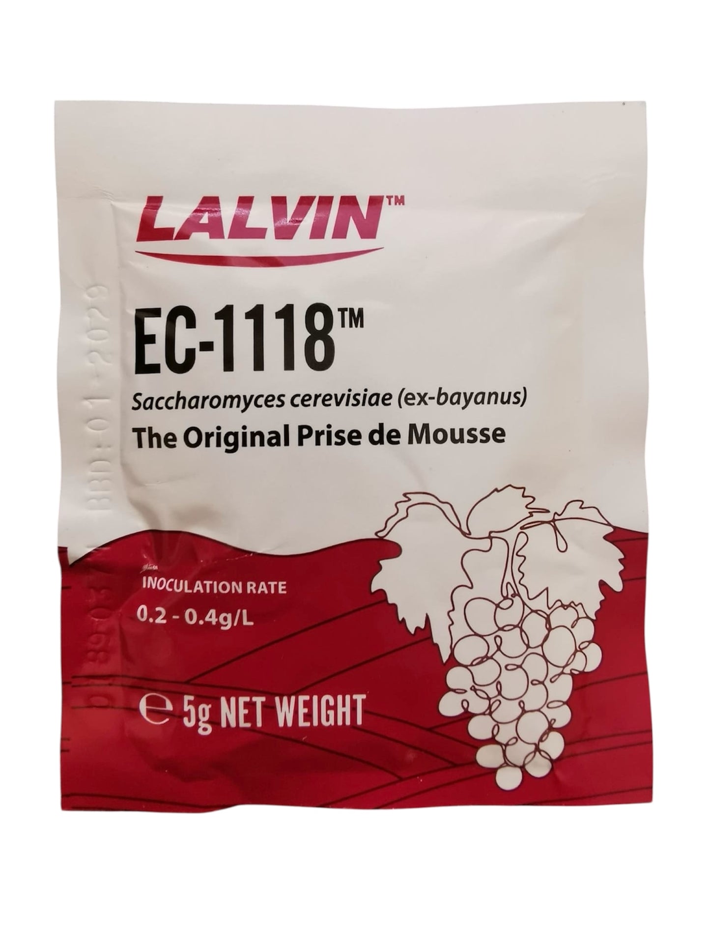 Lalvin EC-1118 Champagne Yeast 5g Sachet 18% Homebrew Wine Making 4.5L-23L