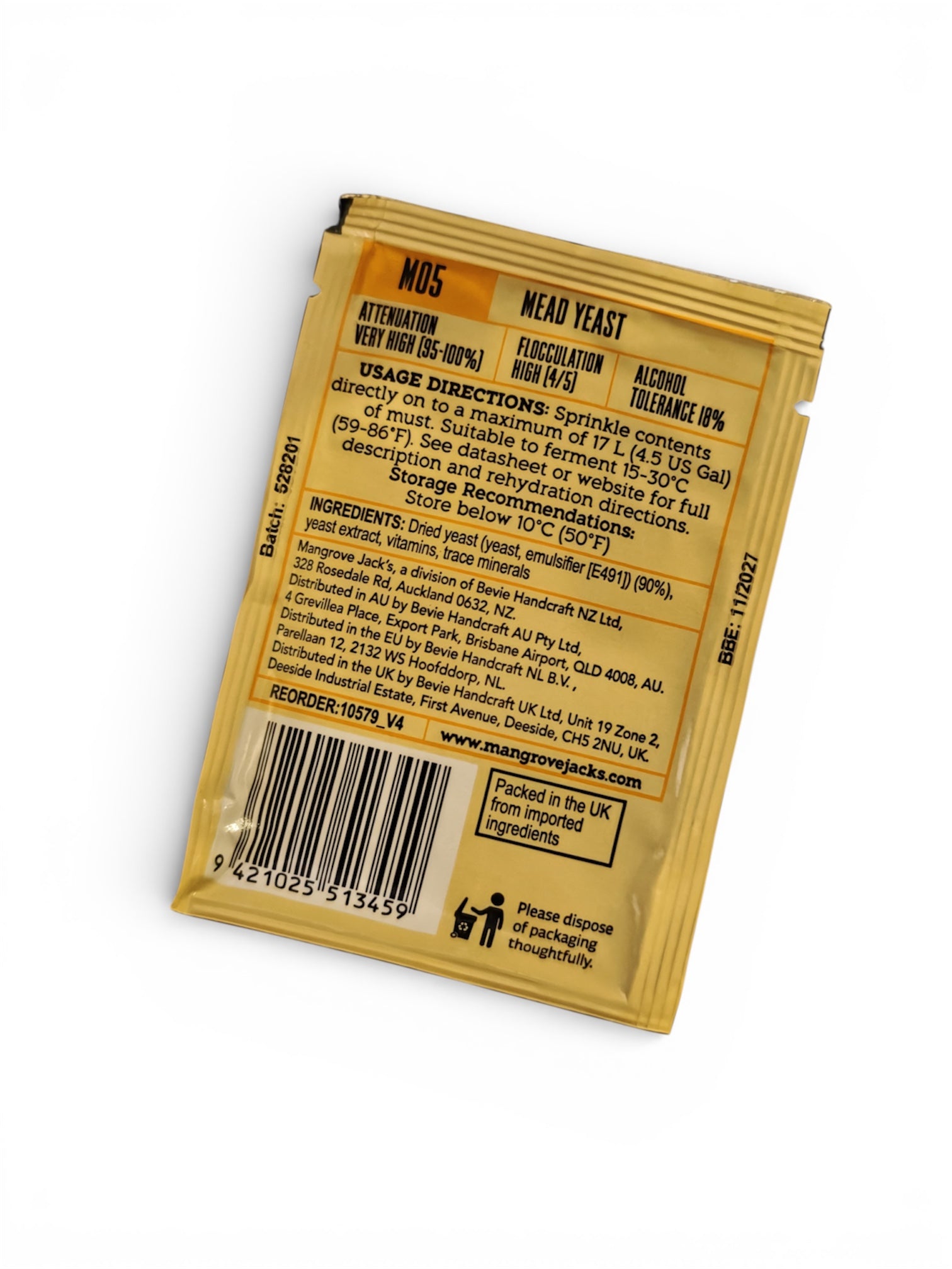 Mangrove Jack’s Craft Series Mead Yeast M05 (10g)