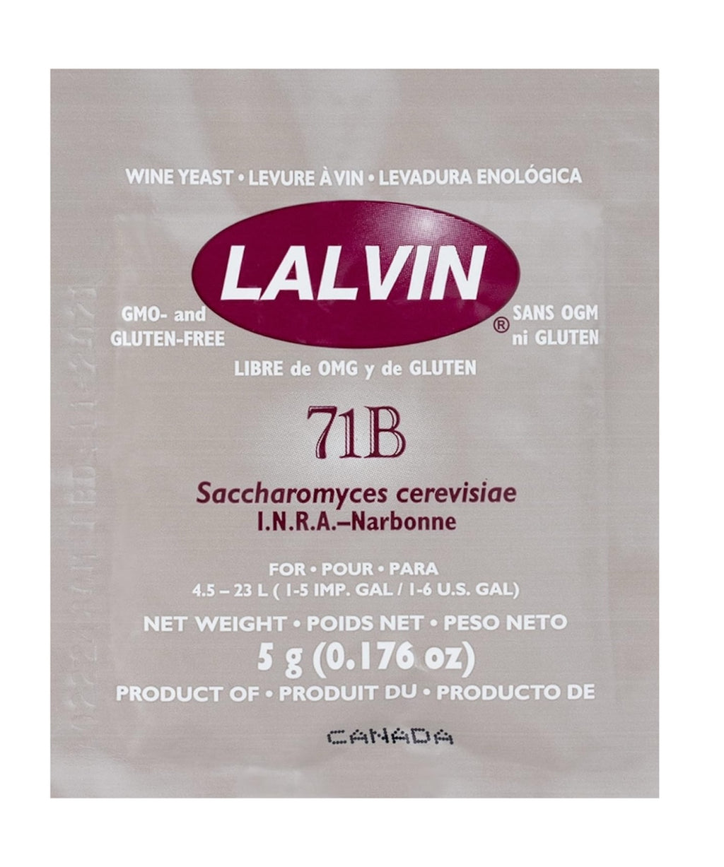 Lalvin 71B-1122 Nouveau Style Wine Yeast 5g Homebrew Wine Making 4.5L-23L