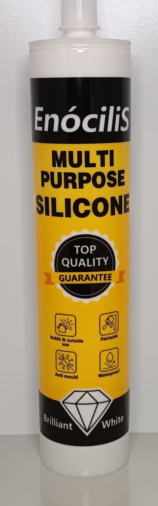 EnòciliS - Mastic silicone - Anti-moisissure - Multi-usages - Usage intérieur et extérieur - Longue durée
