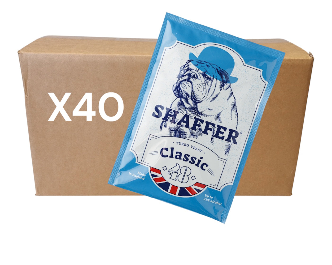 Shaffer Turbo Yeast – Box of 40 Sachets | Fast & Reliable Fermentation