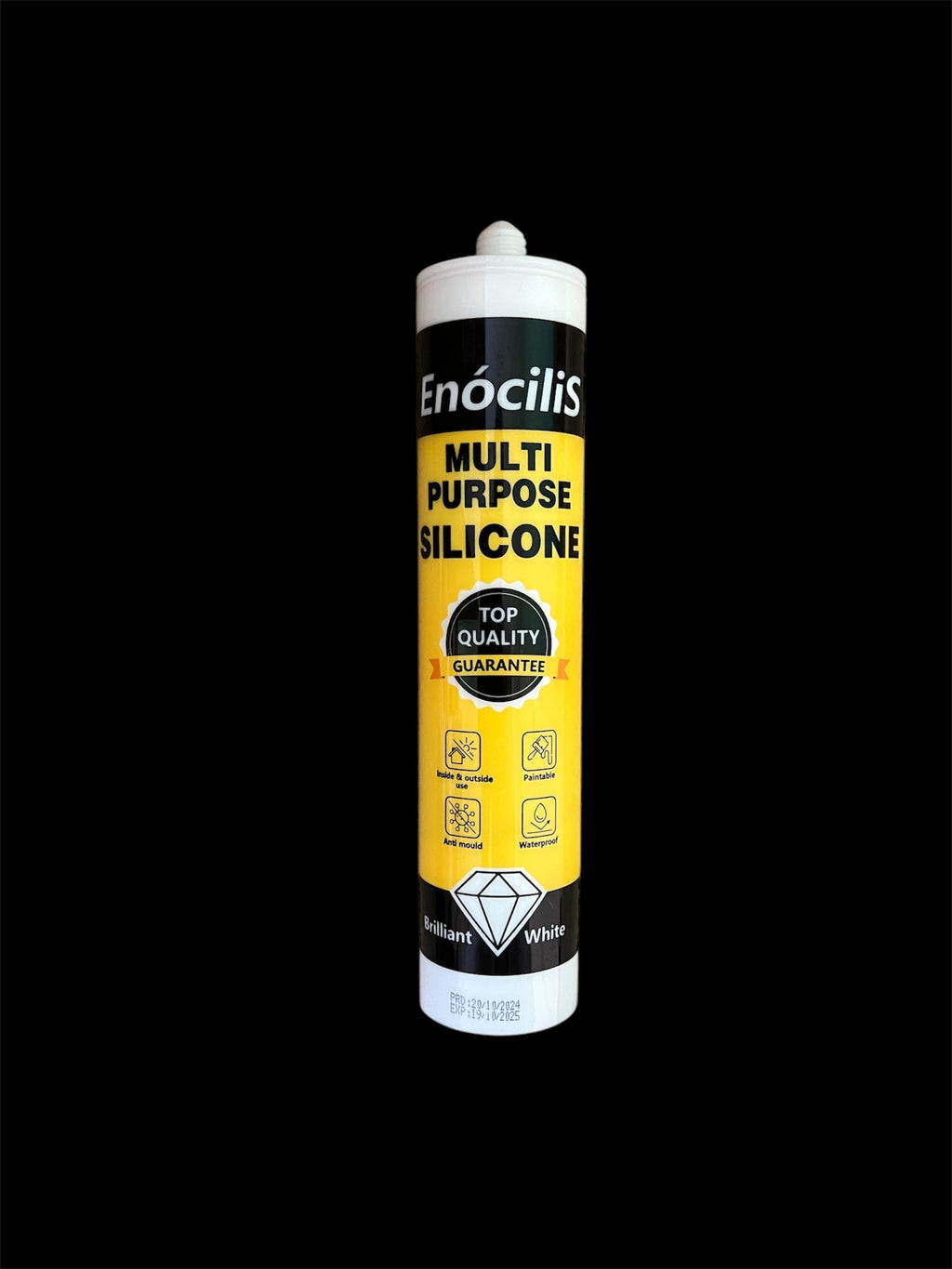 EnòciliS - Mastic silicone - Anti-moisissure - Multi-usages - Usage intérieur et extérieur - Longue durée