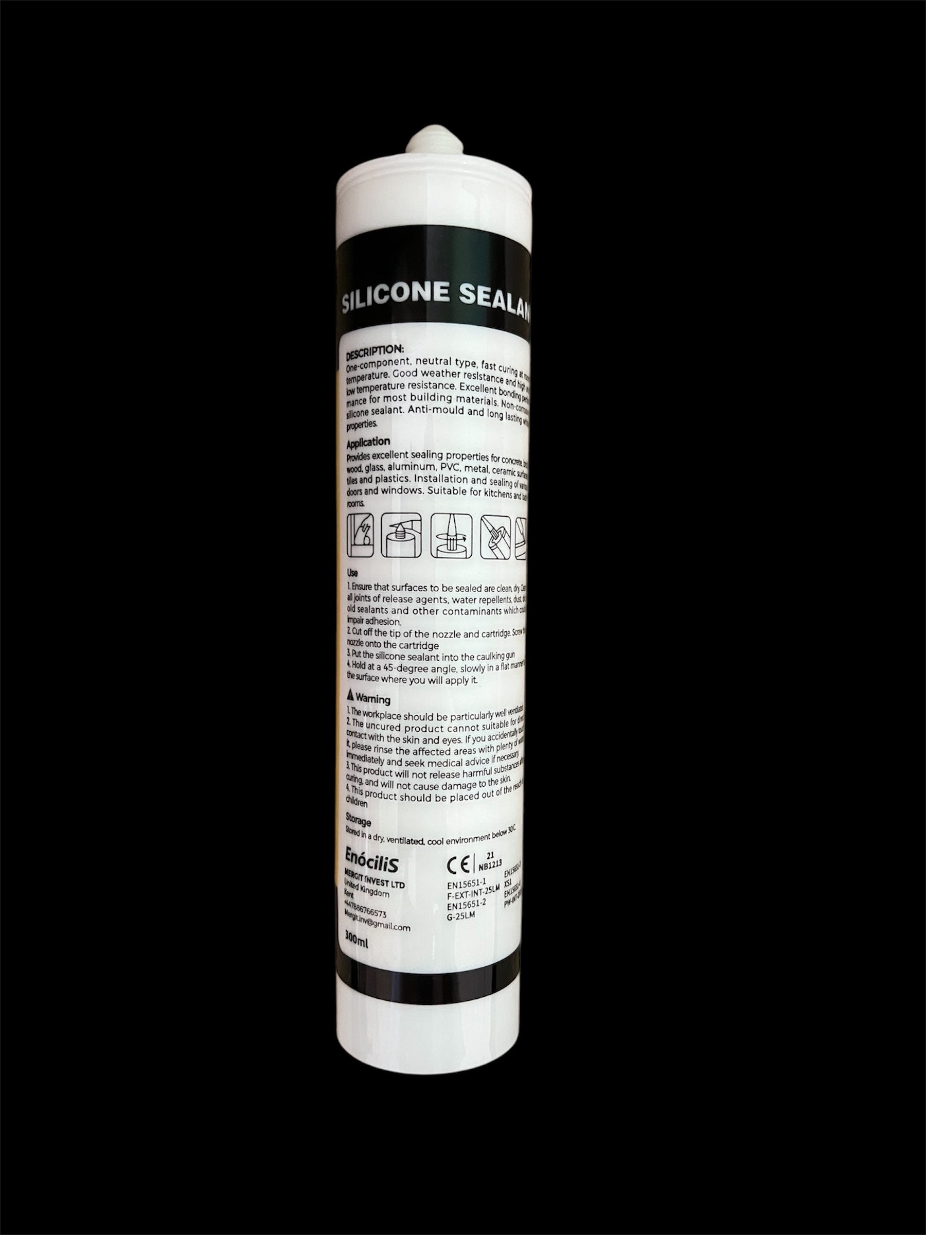 EnòciliS - Silicone Sealant - Anti Mould - Multi Purpose- Indoor and Outdoor use - Long lasting