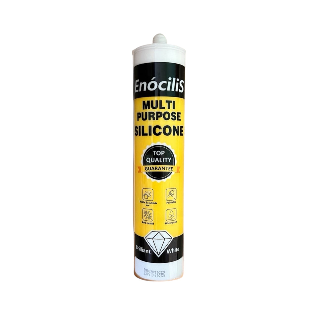 EnòciliS - Mastic silicone - Anti-moisissure - Multi-usages - Usage intérieur et extérieur - Longue durée
