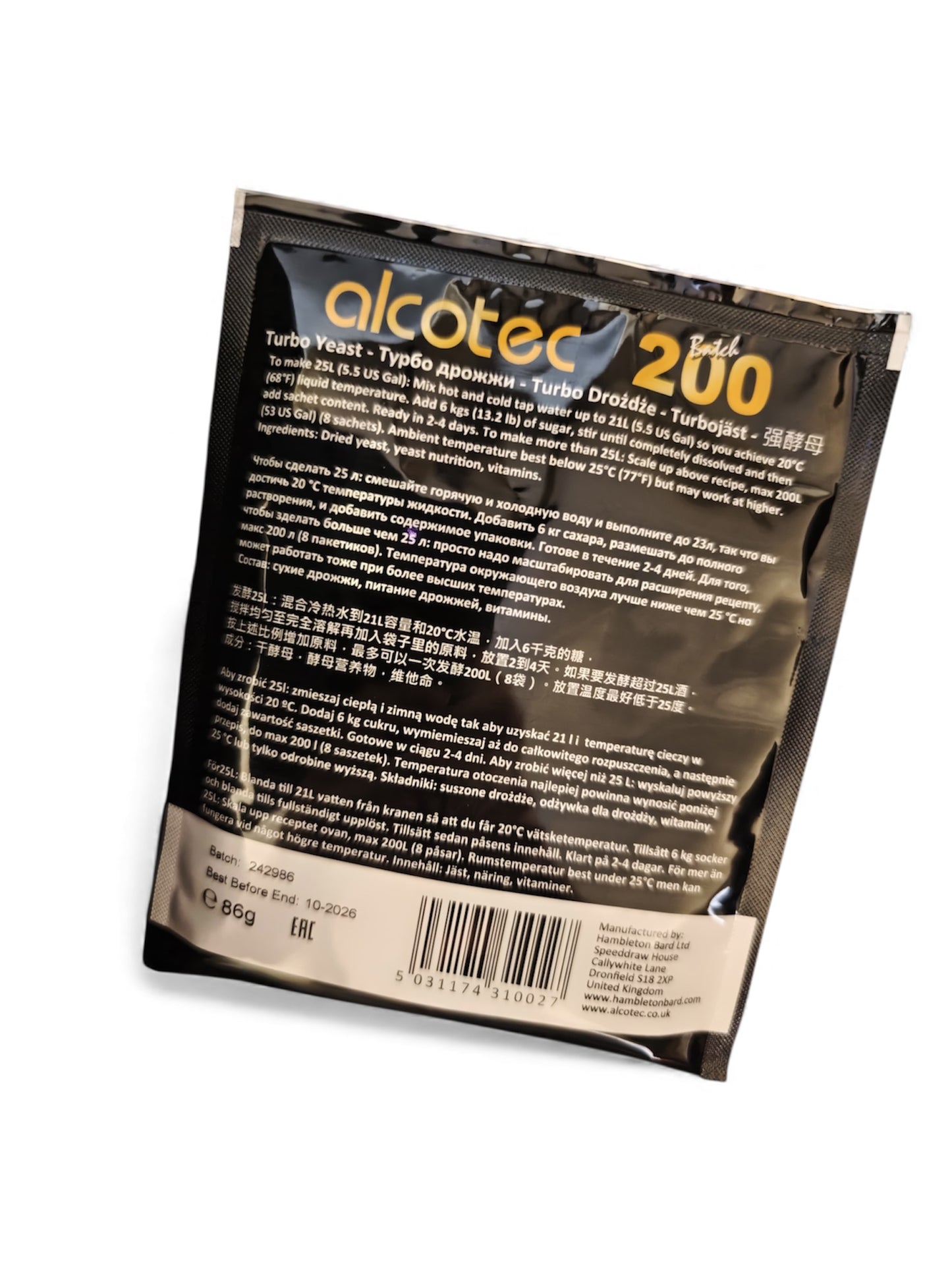 Alcotec Batch 200 Turbo Yeast