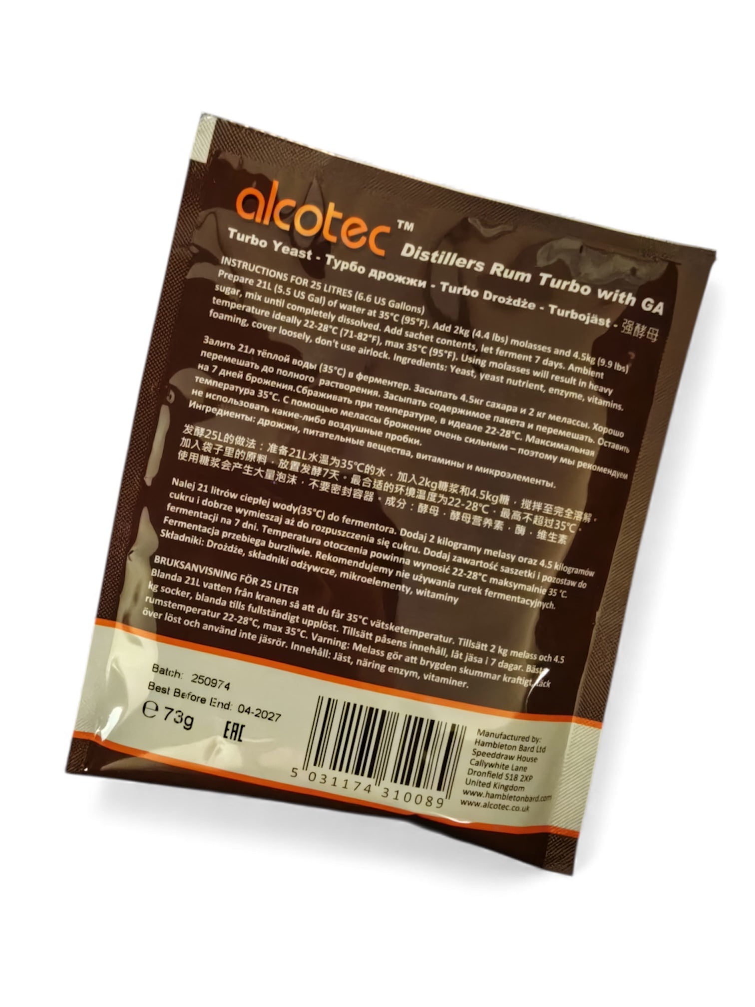 Alcotec Rum Turbo Yeast