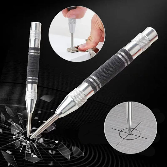 2pc Spring Type Automatic Center Punch Locator Glass Striker Window Breaker Punch Centering Punch Punch Tool